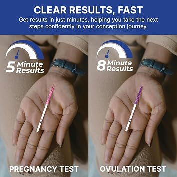CorDx Ovulation + Early Detection Pregnancy Test Combo, Fertility and hCG Level Tracker Strips for Family Planning, Easy At Home Urine Testing, Clear and Fast Result with Over 99% Accuracy, 70 Tests