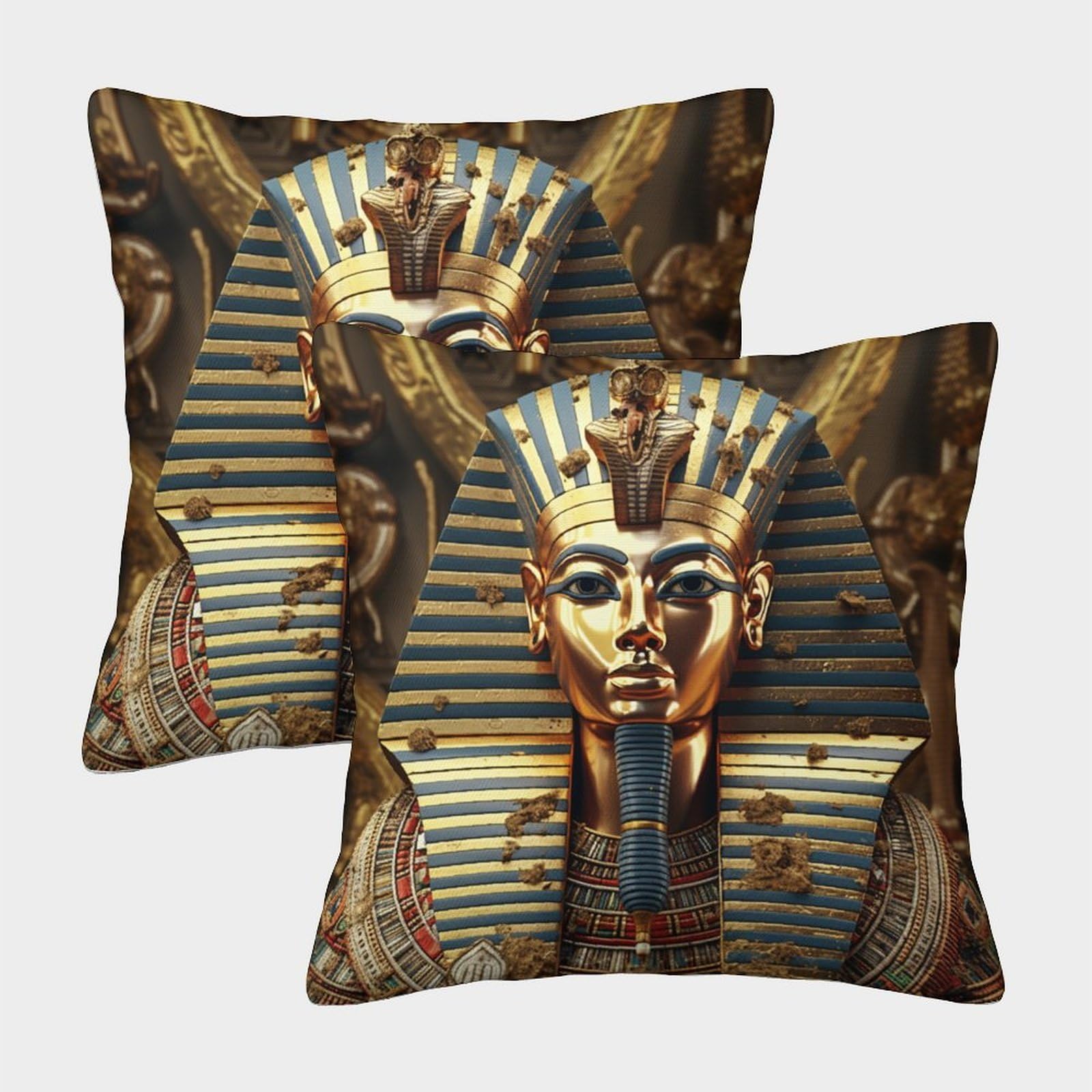 kaiyun 2 Pack Pharaoh Square Pillow Cover Cushion Cover 40x40cm Suitable for Sofa Bed Chair,3D Pattern