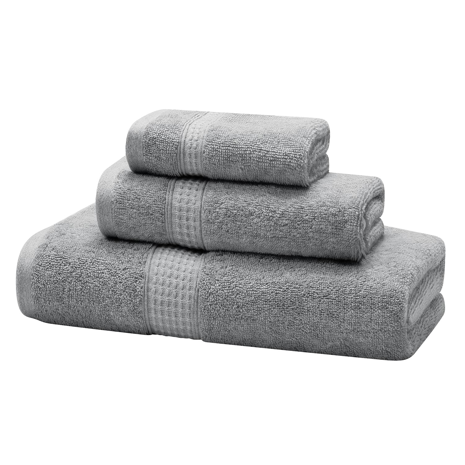 Large Beach Towel Oversized - 40"X70" Big Mens Beach Towesl, Extra Large Thick Gray Beach Towels, XL Wide Fluffy Swimming Towel Oversize, Giant Stripe Cotton Pool Towel for Adults