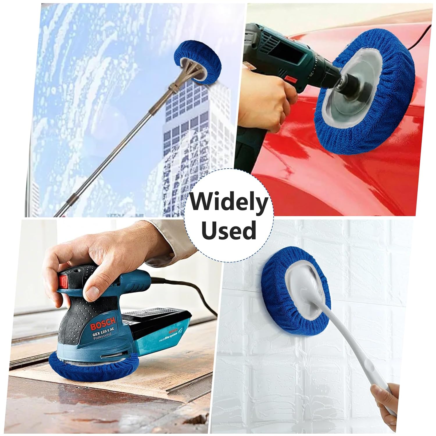 20 Pcs Polishing Bonnet Pads,5-6 Inc Buffer Bonnet Waxers Bonnet,Soft Microfiber Car Polisher Pad Bonnet,Car Buffer Bonnets,Buffing Pad Cover for Car Polisher, Blue