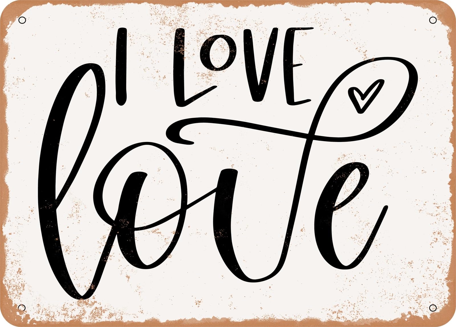 Miaomansenstore Metal Sign - I Love Love - Vintage Look Sign Home Decor