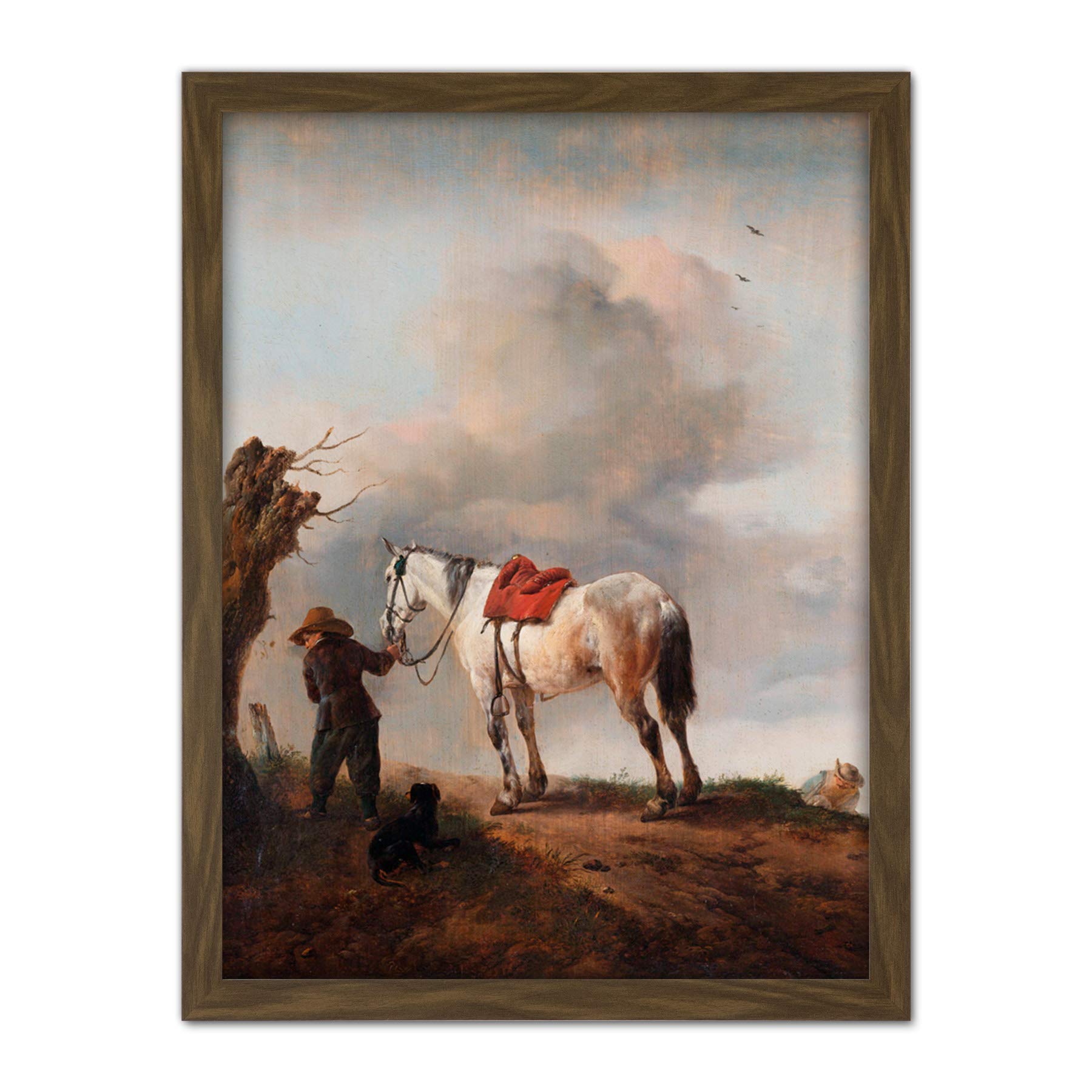 Artery8 Wouwerman The Gray Horse Painting Artwork Framed Wall Art Print 18X24 Inch