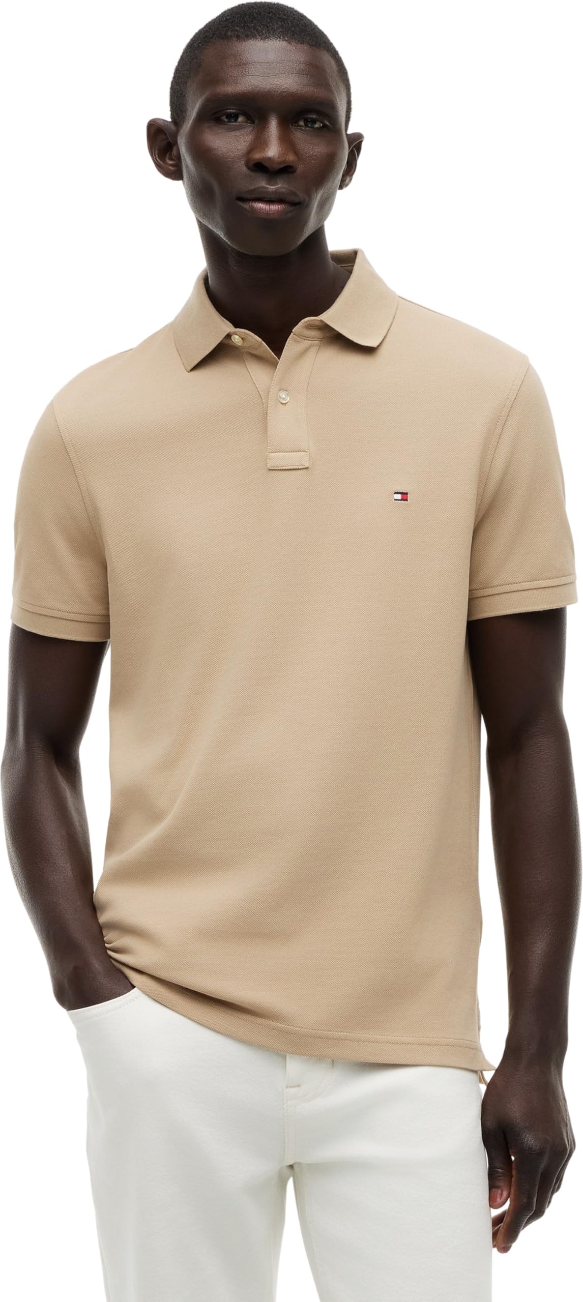 Tommy Hilfiger Men's 1985 Regular Polo Mw0Mw17770 S/S Polo, Beige (Batique Khaki), L