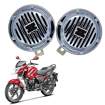 Vagary Silver Chorme Finish Two Wheeler Horn for Hero Glamour i3s