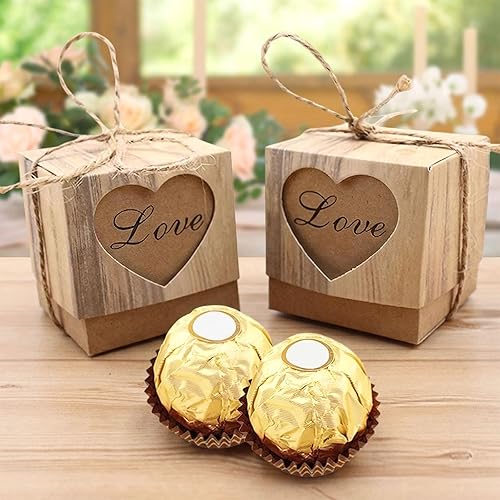 VGOODALL Cajas de regalo pequeñas, cajas de recuerdo de fiesta, 2 x 2 x 2 pulgadas, paquete de 50 unidades para invitados nupciales, baby shower,