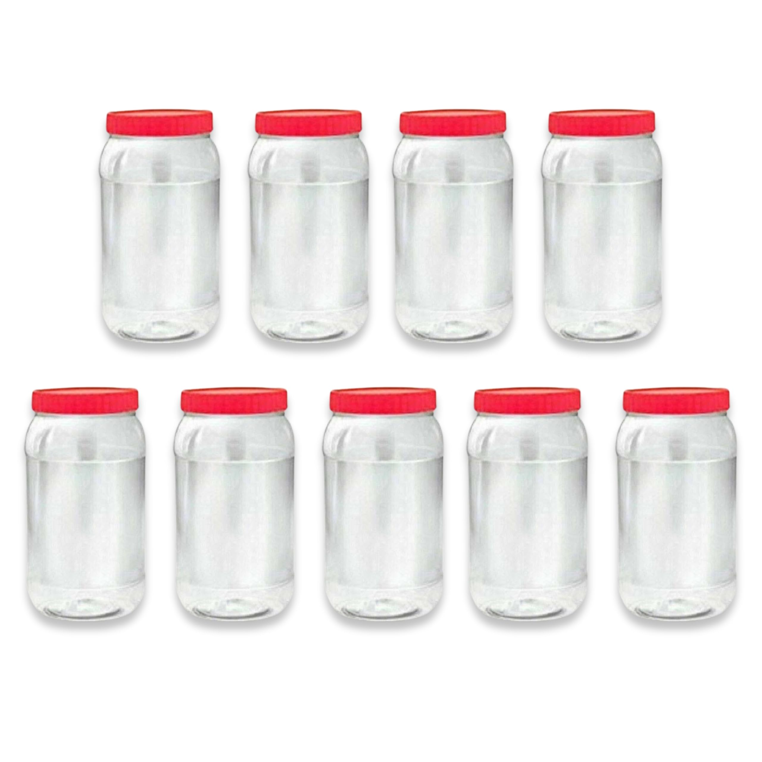 QUANTA Plastic Jars with Lids – Clear Storage Containers – Airtight, Stackable, BPA-Free Container Jar for Spices, Sweets, Crafts, Dog Treats – Reusable & Durable (9, Clear/Transparent, 2000ml)