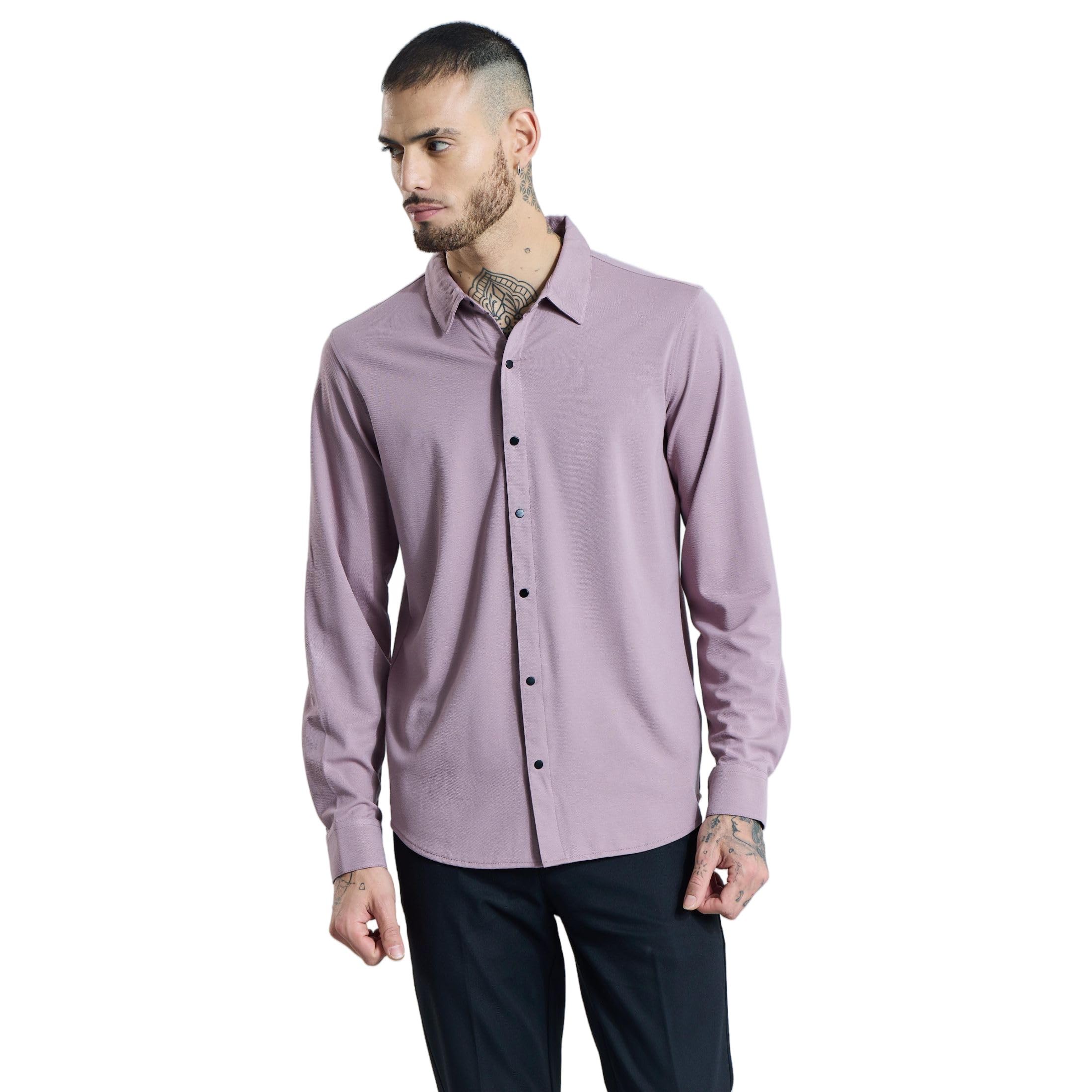 snitch Lavender Solid Shirt-picture-36