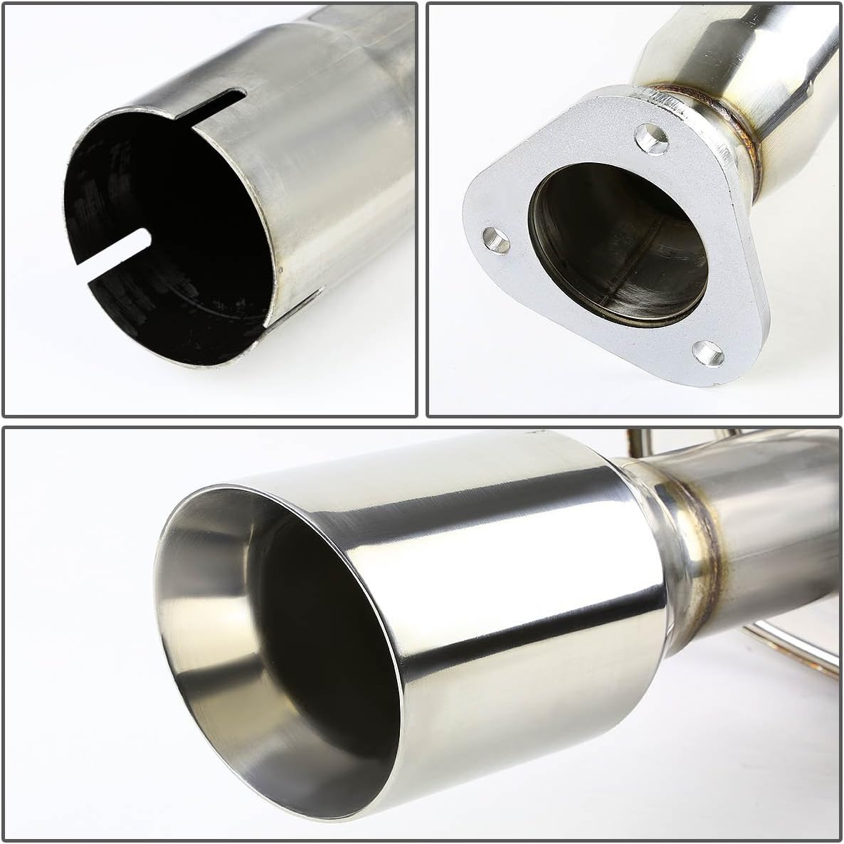 DNA MOTORING CBE-CC08T-NRT Stainless Steel Cat Back Exhaust System [Compatible with 08-10 Chevy Cobalt SS 2.0L Turbocharged]