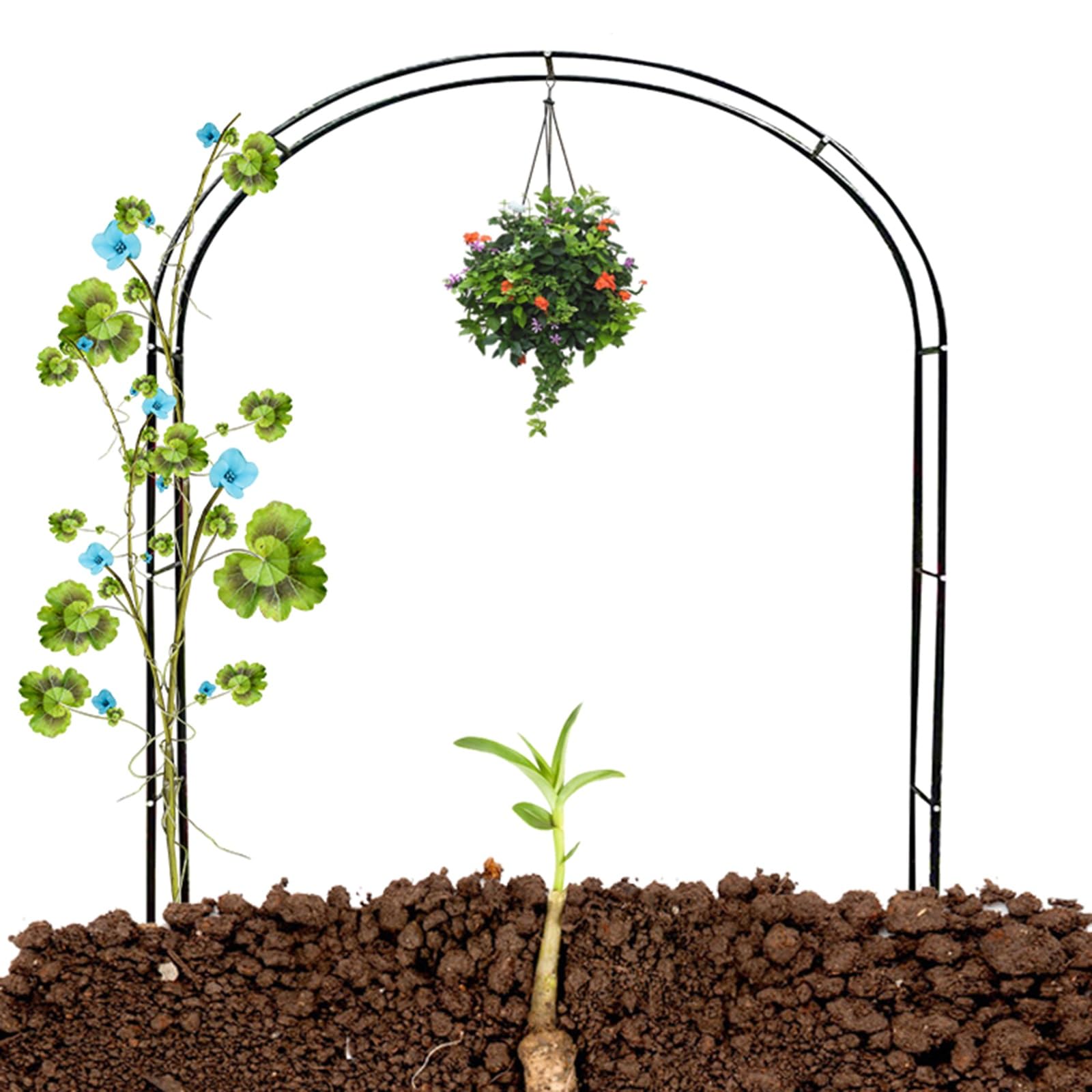 Arche de jardin en métal robuste et treillis de mariage avec base stable en acier