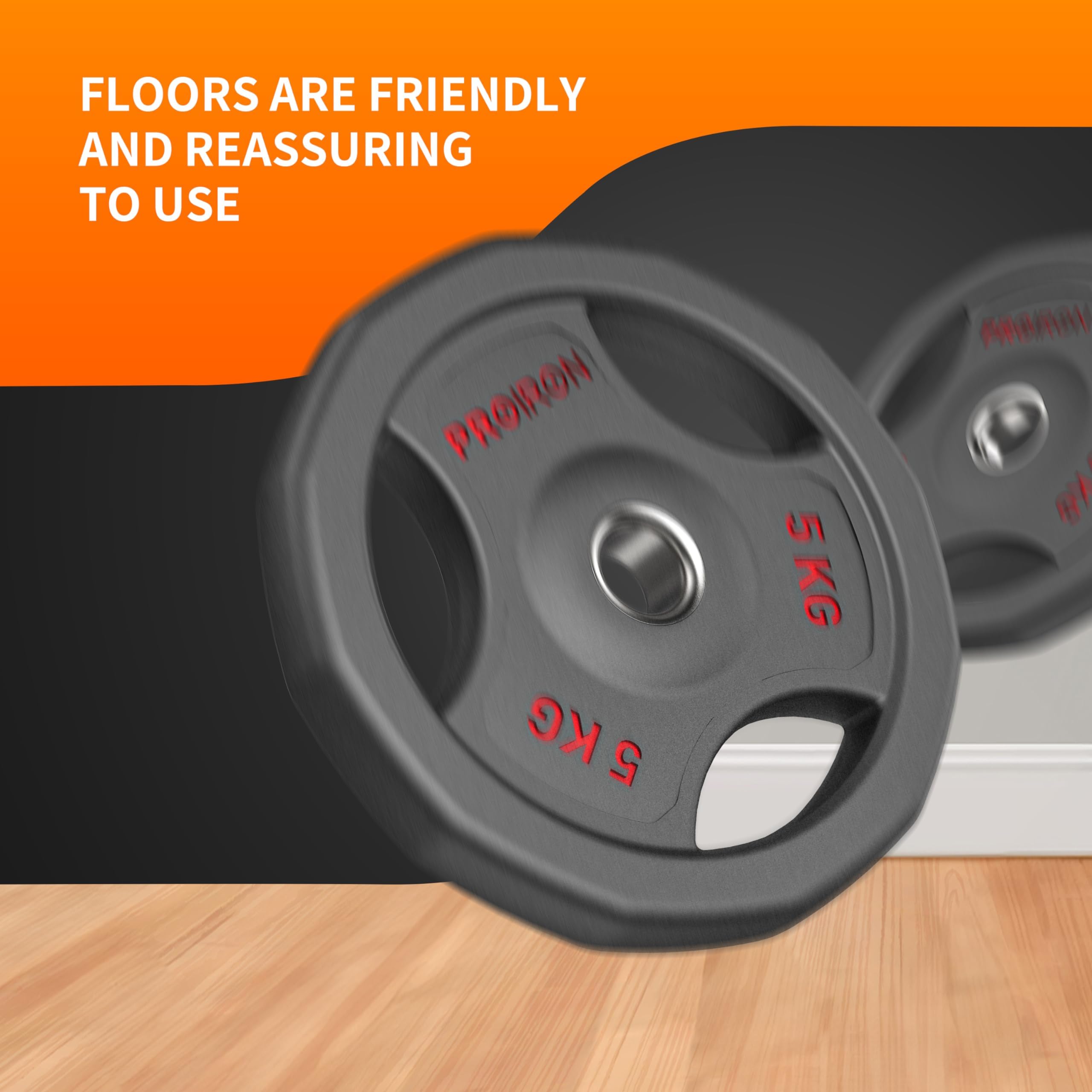 PROIRON Discos Pesas, Orificio Ø30mm - Discos de Pesas de Hierro Fundido Placas de Pesas Recubierta de Goma para Barra o Mancuernas Fitness en Gimnasio Casa, 1.25/2.5/5/10KG