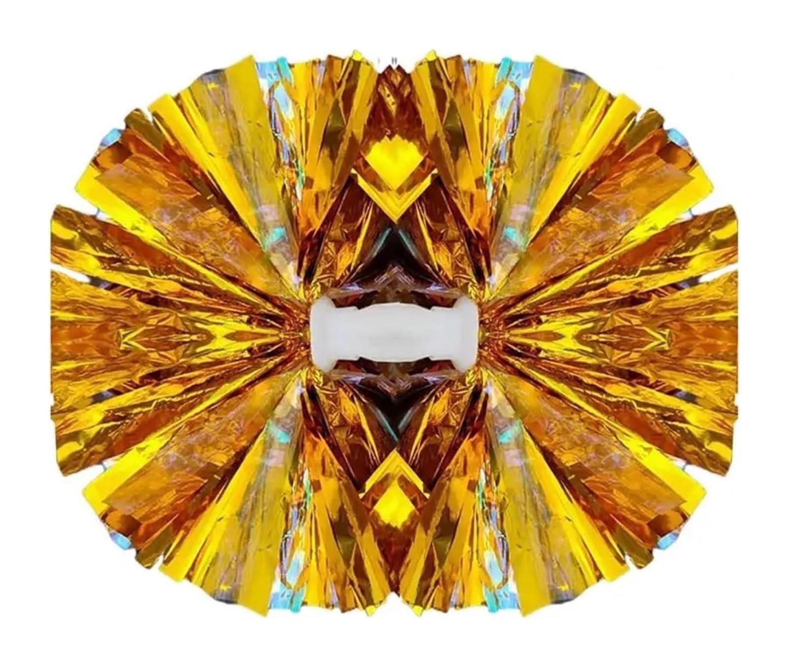 Glitter Metallic Foil Pompoms, 6pcs Multicolor Cheerleading Pom Poms Double-Headed(Golden)