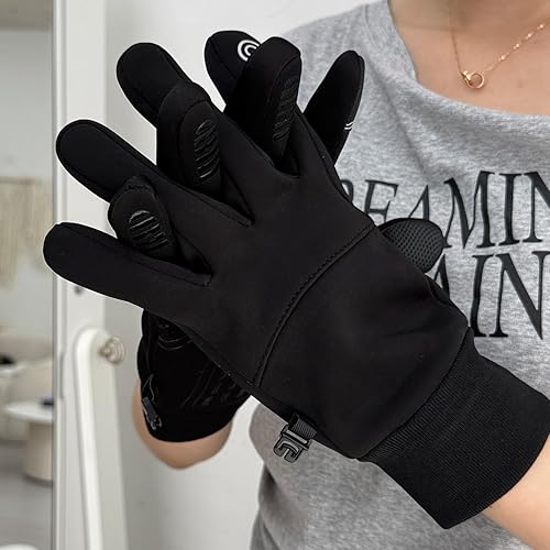 Miniatura 7 de 1 par de guantes de invierno para hombres y mujeres, pantalla táctil, impermeables, cálidos, resistentes al viento, guantes térmicos para correr,