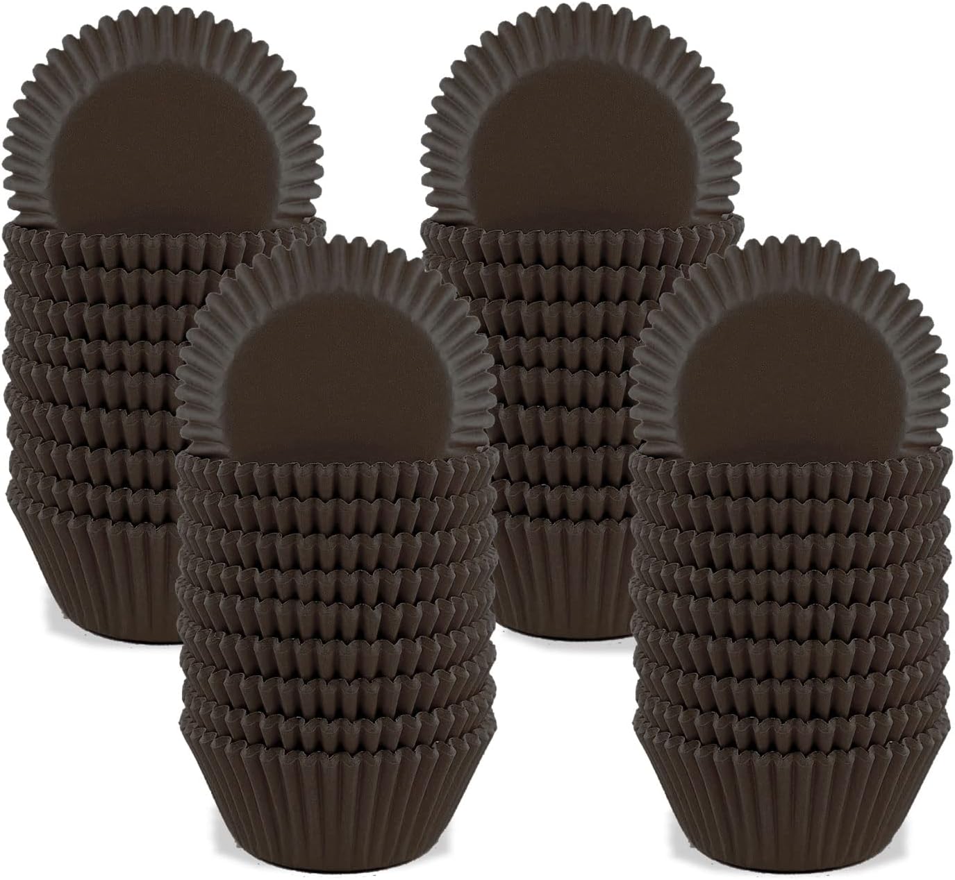 VIKSAUN 1000 Pieces Mini Paper Baking Cups Muffin Cases Cupcake Liners Chocolate Paper Candy Cups Muffin Wrappers Cupcake Cases Cake Decorations Greaseproof Baking Cases Party Supplies(Brown)