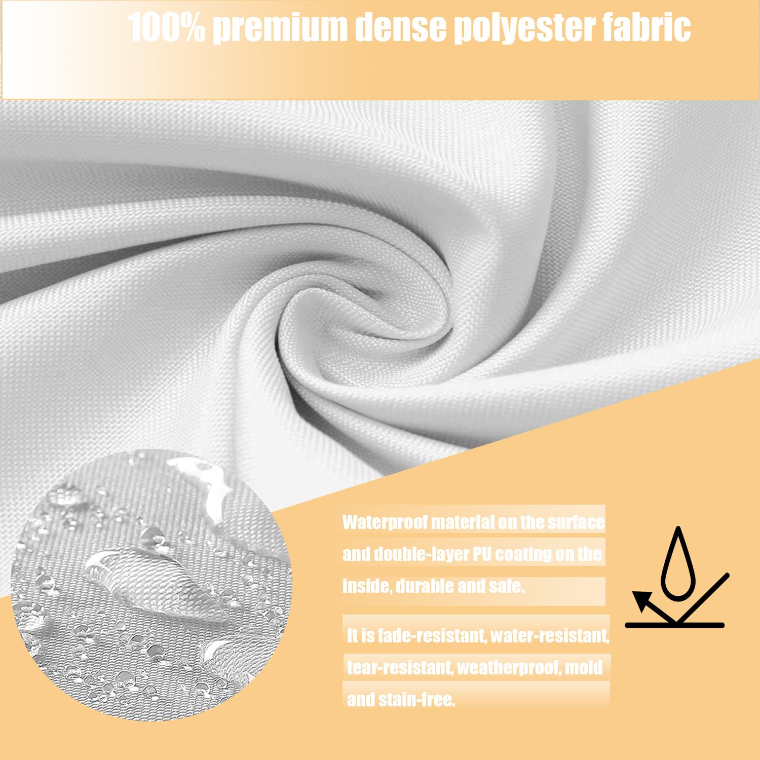 Sonnensegel Nach Maß mit ösen,Segeltuch Meterware,im Viele Größe und Farben, Balkon Sonnenschutz inkl Befestigungsseile, UV-Schutz,