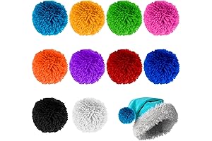 10 Pcs Large 3" Yarn Pom Poms for Hats, Decorations, Crafts & Luggage