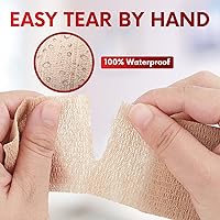 Vista 5 de HEALQU Vendaje autoadhesivo – 4 pulgadas x 5 yardas, 12 rollos de cinta cohesiva para atletismo y deportes – Cinta médica autoadherente, vendajes