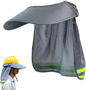 LeTradeJP Sun Shade for Helmet Mount Summer Foldable Outdoor Light Heat Shield Hat Construction Site UV Protection Breath Full Brim Mesh Sunshade No Helmet