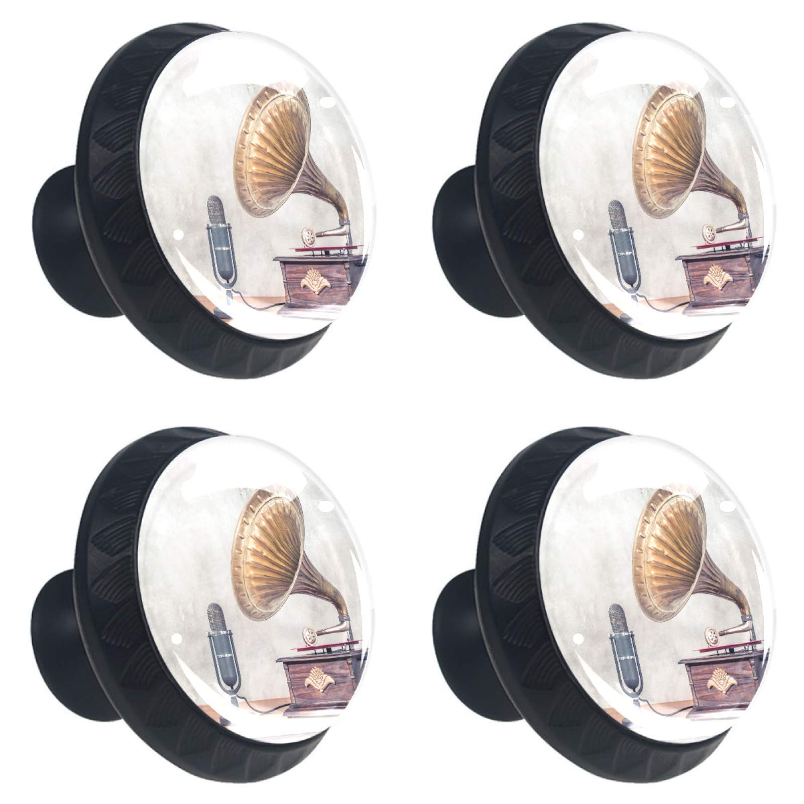 Boutons de tiroir en verre pour placard de cuisine vintage x4