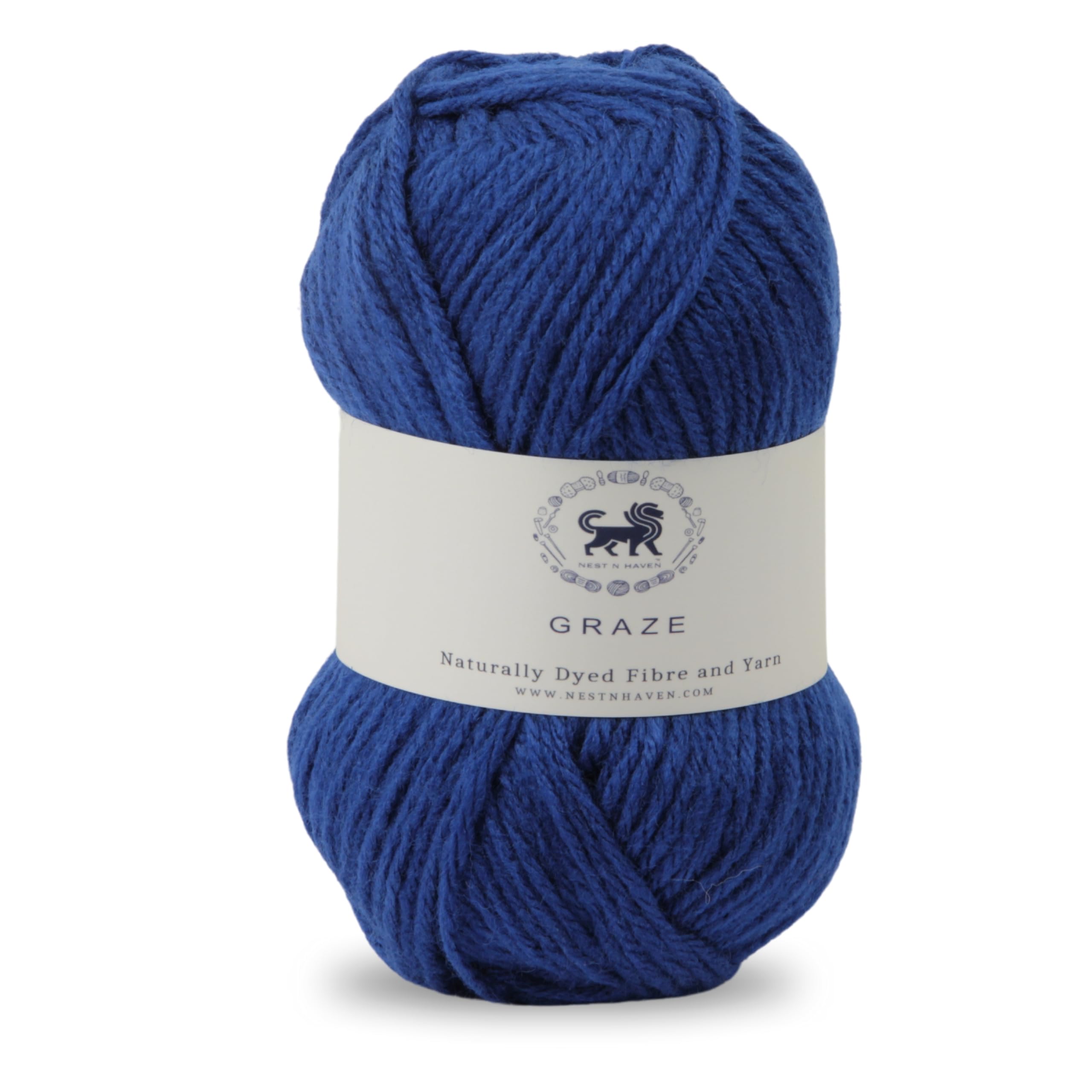 Nestnhaven Acrowools Graze Hand Knitting and Crochet Yarn. Pack of 1 Ball - 100gms. Shade no - NNHG005 (Midnight Blue)-image-15