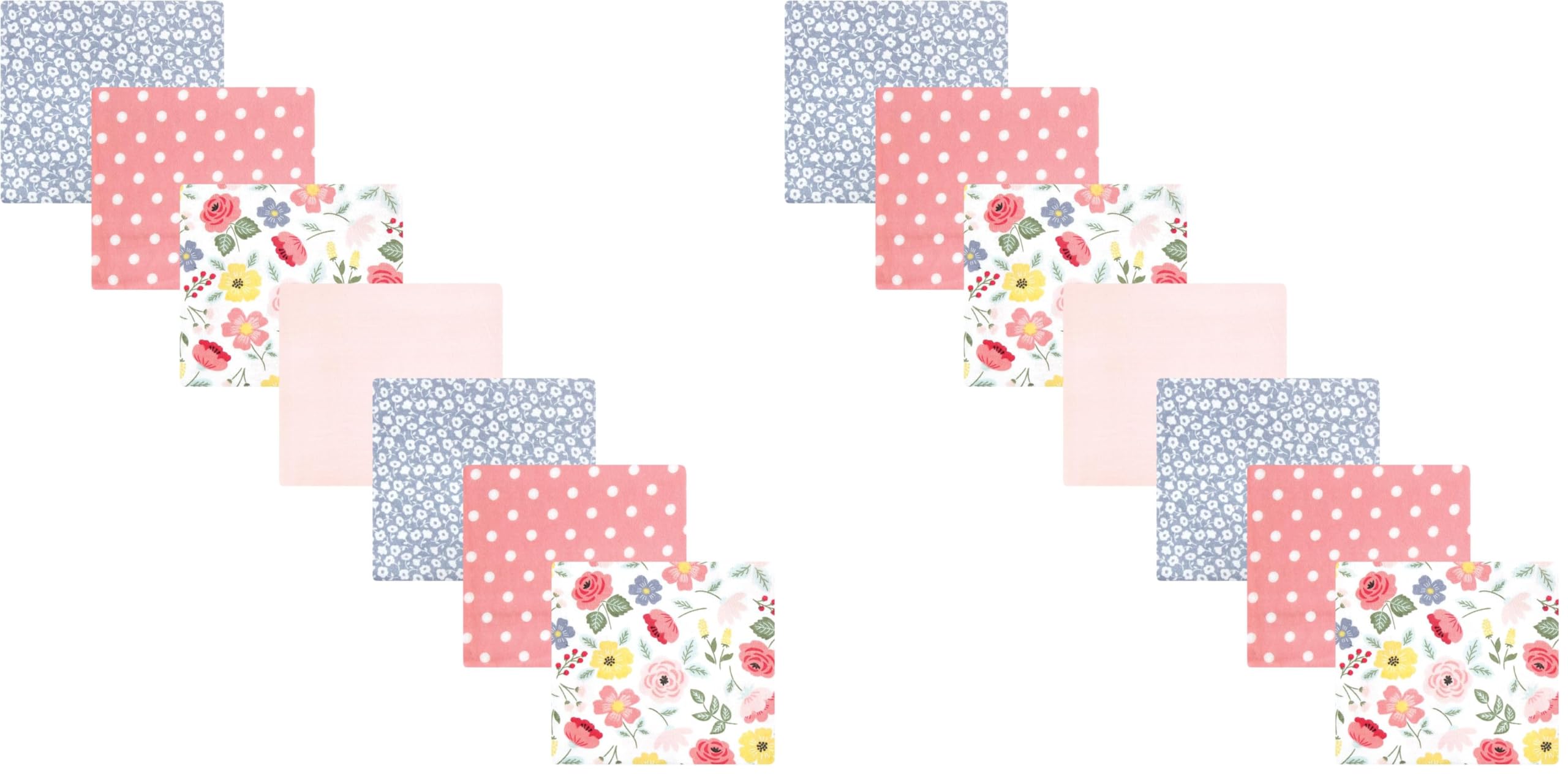 Hudson Baby Unisex Baby Cotton Flannel Receiving Blankets Bundle, Modern Botanical, One Size (Pack of 2)