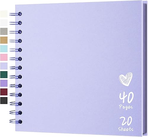 Vista 138 de Álbum de recortes de 8 x 8 pulgadas, álbum de recortes de papel kraft de tapa dura, álbumes de fotos, 40 páginas, perfecto para fotos de 4 x 6 / 5 x