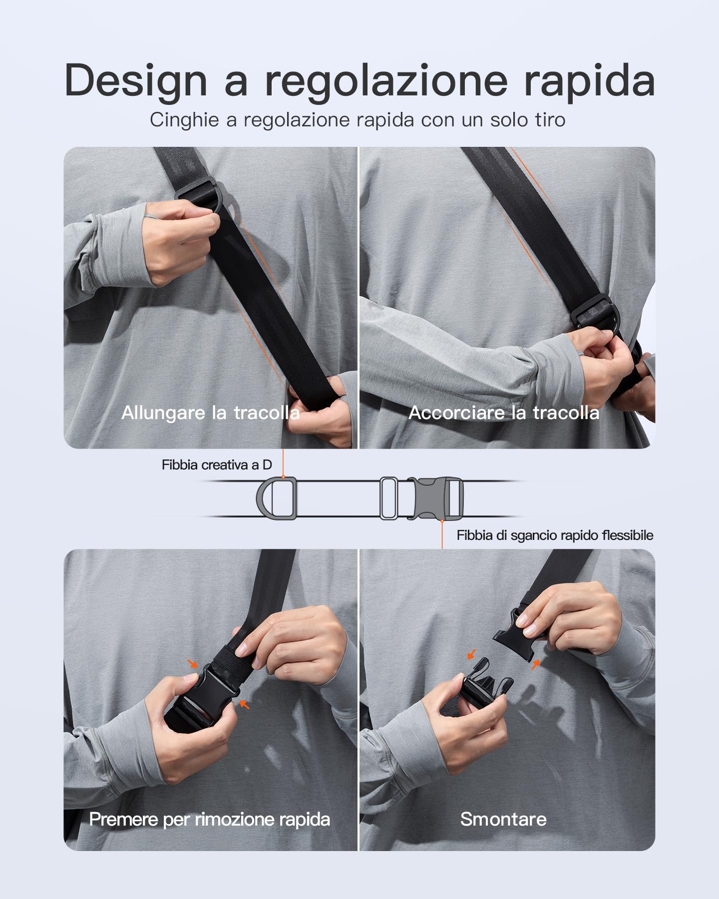 Inateck Sling Bag X-Lite, 3.8L Crossbody Borsa a Spalla Tracolla Leggera con Cinturino Regolabile, Resistente all'Acqua per Uomo e Donna, Ciclismo, Lavoro, Sport e Escursionismo