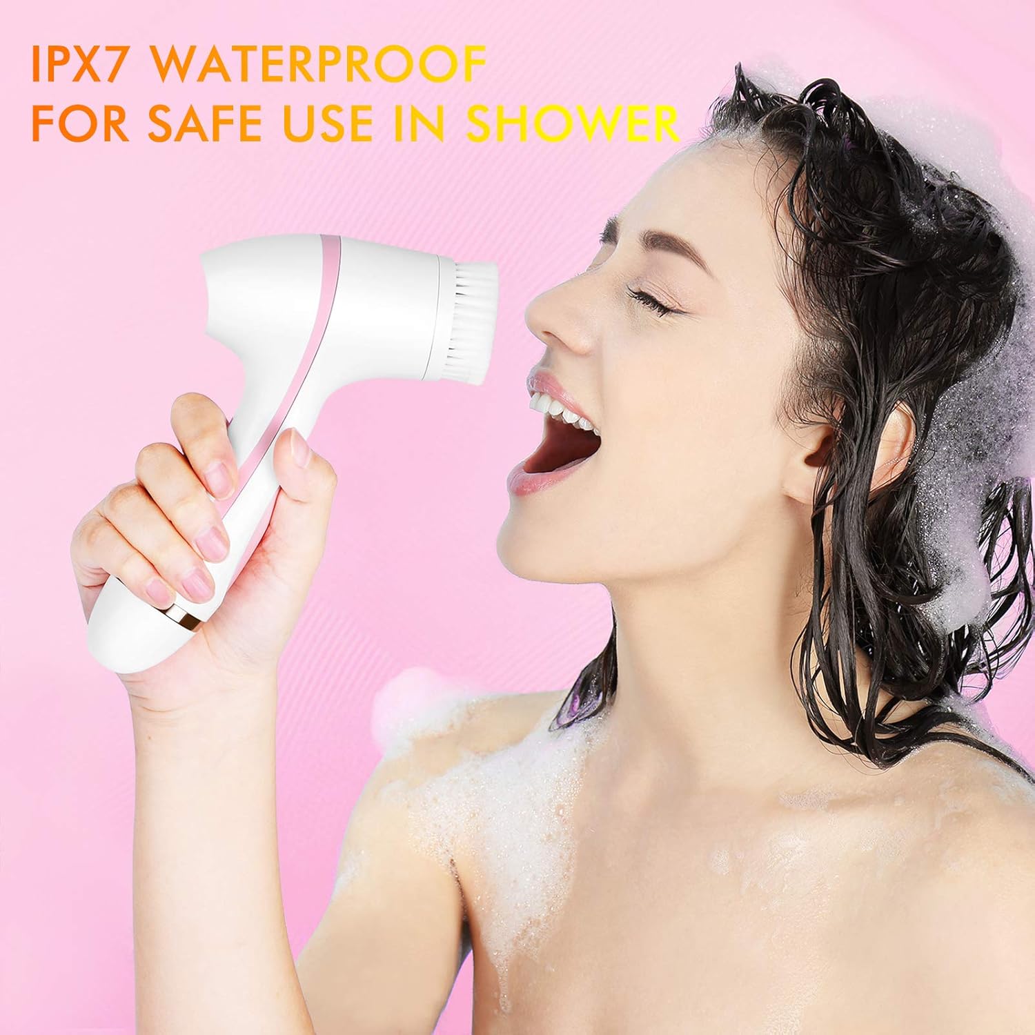 Rechargeable Facial Cleansing Brush Set with 3 Bi-directional Spin Brush Heads - Waterproof Face Spa System by CNAIER - Advanced Microdermabrasion for Gentle Exfoliation and Deep Scrubbing : Beauty & Personal Care