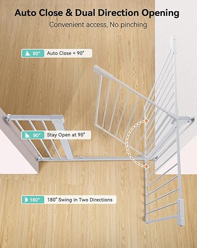 Miniatura 4 de COMOMY Puerta de bebé extra alta de 36 pulgadas para puertas de escaleras, se adapta a aberturas de 29.5 a 43.3 pulgadas de ancho, puerta de