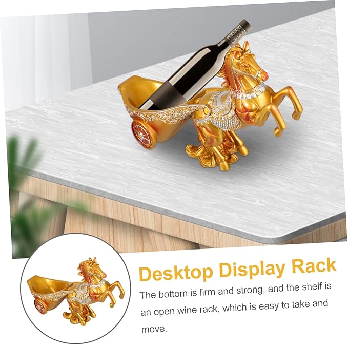 Zerodeko Soporte para Botellas de Vino Diseño Carruaje Dorado miniatura 6