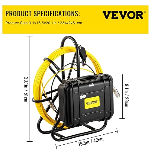Miniatura 7 de Mophorn Cámara de alcantarillado, 100 pies, cámara de inspección de tuberías de pantalla de 9 pulgadas con función DVR y tarjeta SD de 8 GB,