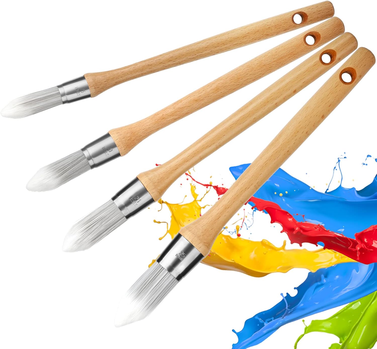 4pcs Trim Paint Brushes, SUNJOYCO Small Paint Brush Edge Painting Tool