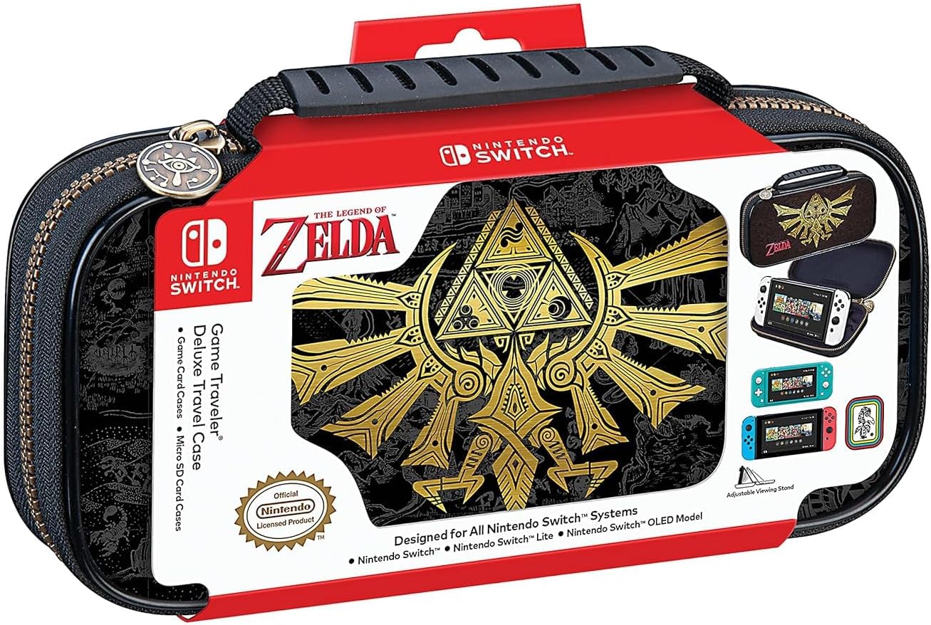 Game Traveler Zelda Nintendo Switch Case - Switch OLED Case for Switch OLED & Switch, Adjustable Viewing Stand & Bonus Game Cases, Deluxe Carry Handle, Licensed Nintendo Switch Game Case - Image 2