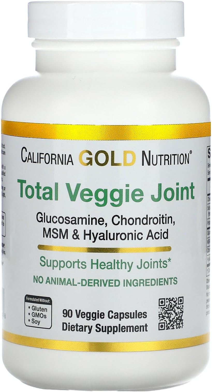 Vegetarian Glucosamine, Chondroitin, Hyaluronic Acid, MSM, Total Veggie Joint & Bone Support Formula, Non GMO, No Soy, Gluten Free, 90 Veggie Capsules