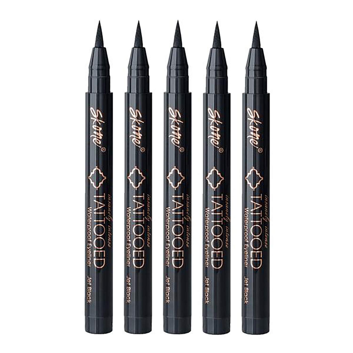 Skone Insanely Intense Tattooed Liquid Eyeliner - Waterproof Longlasting Smudge Proof - Get 4X More Jet Black 5