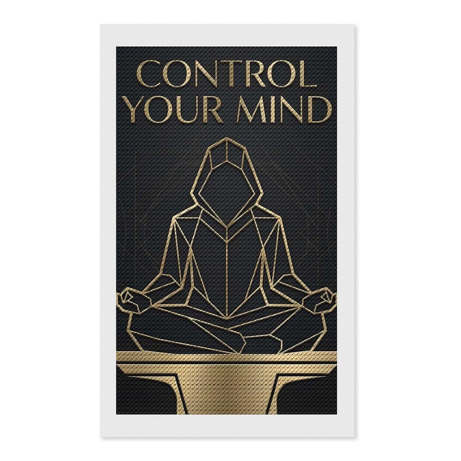 Junmoney Control Your Mind Meditation Art Diamond Painting Kit 12"x20", Easy Handmade Project, Easy to Enjoy, Aesthetic Room Decor, Christmas Gift