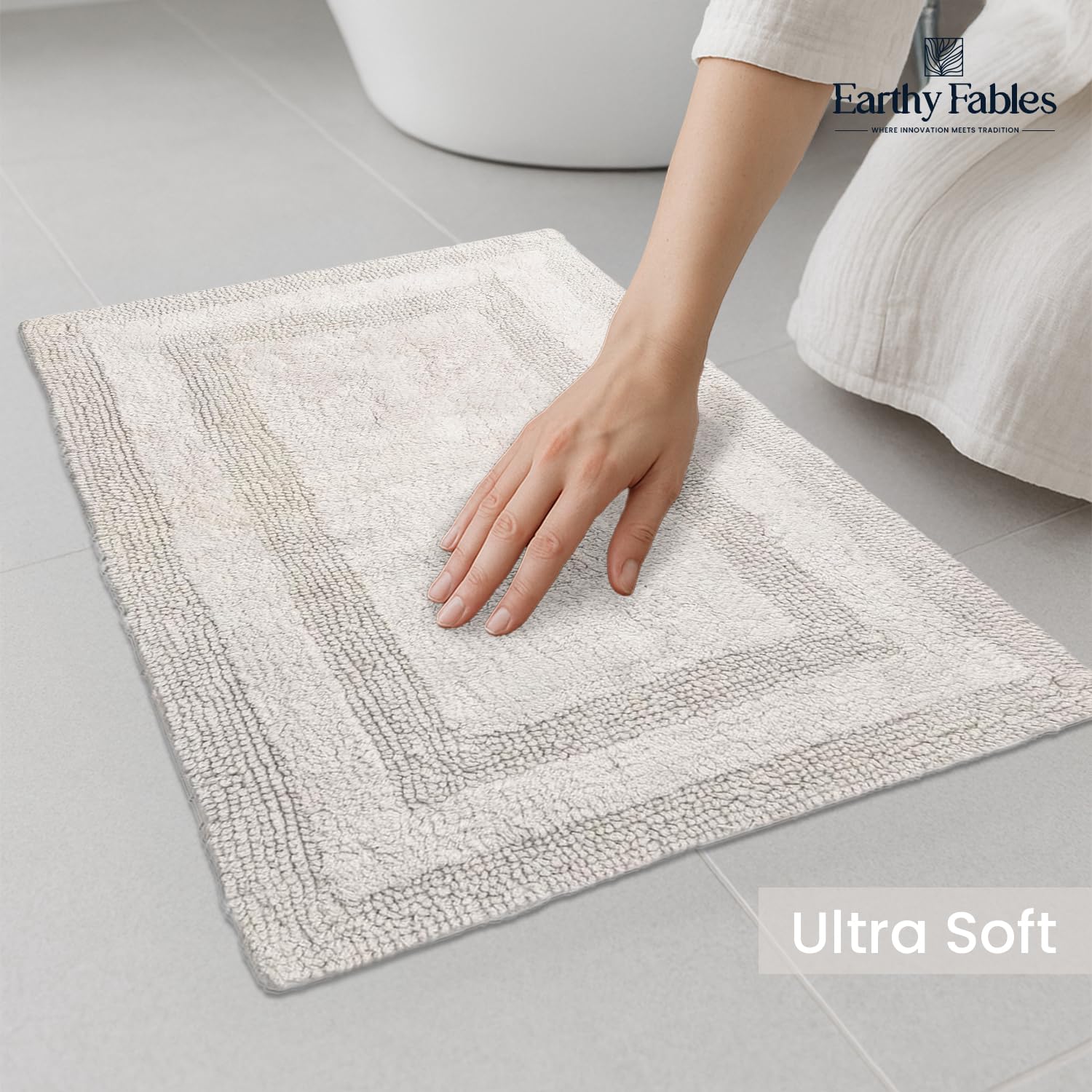 Premium Cotton Reversible Bath Mat - Earthy Fables -6