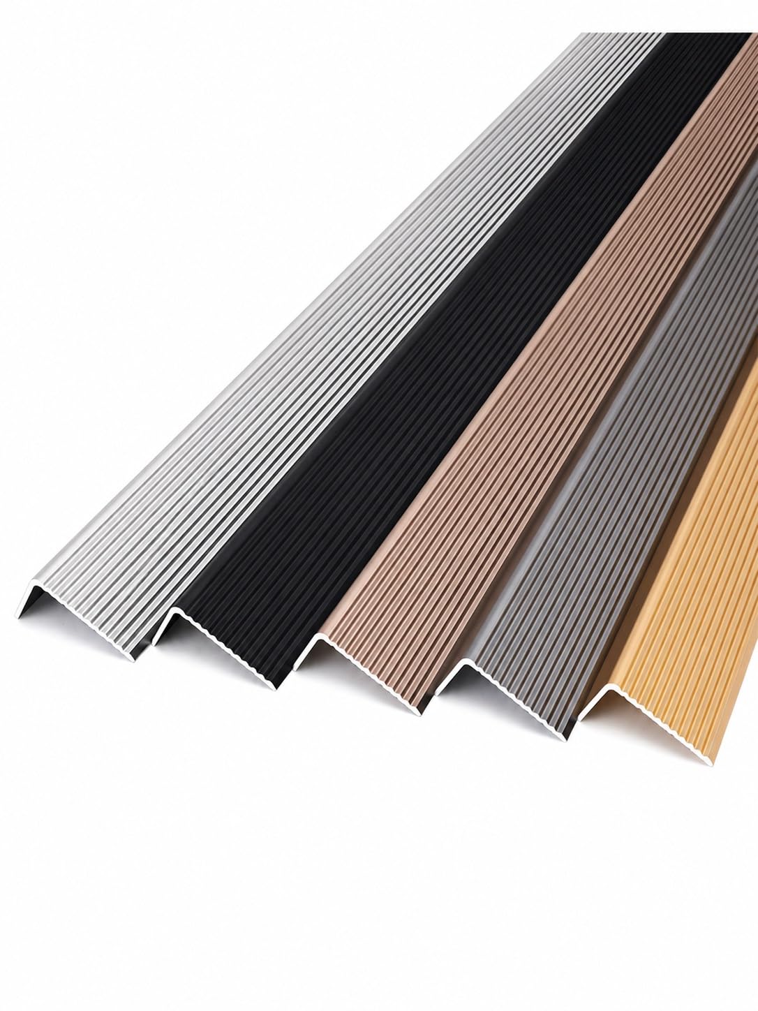 Borde de escalera aluminio de alta resistencia estructural con perfil angular marrón de 1m 8
