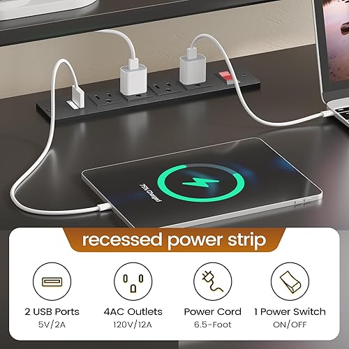 Miniatura 6 de SEDETA Escritorio para juegos en forma de L, escritorio de oficina en casa de 66 pulgadas con cajón de archivos y toma de corriente, escritorio de