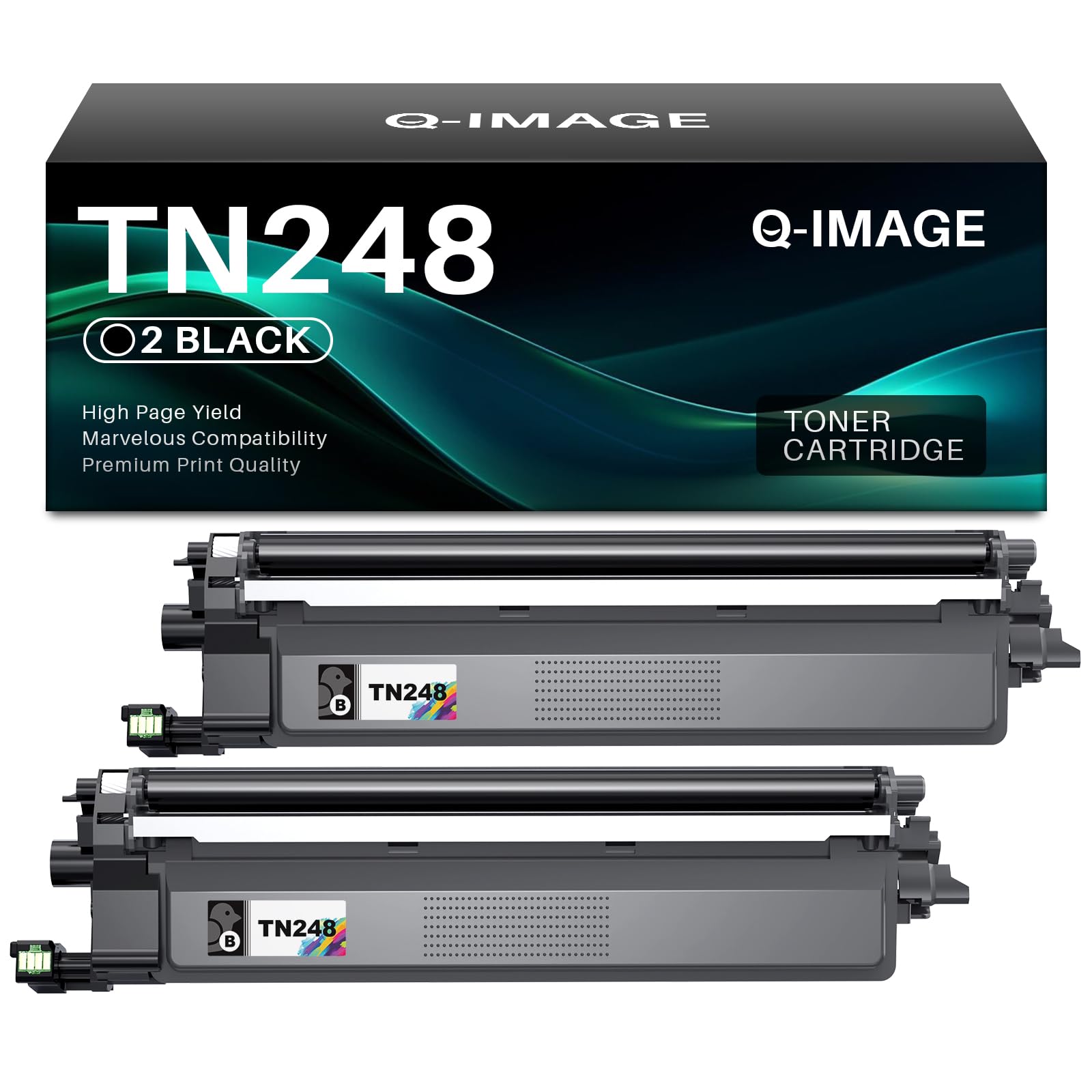 Q-image TN248 TN 248 TN248XL Kompatibel für Brother MFC-L3760CDW Toner für Brother MFC-L3740CDW DCP-L3560CDW HL-L3240CDW MFC-L3740CDWE DCP-L3560CDW MFC-L8390CDW(2 Schwarz)