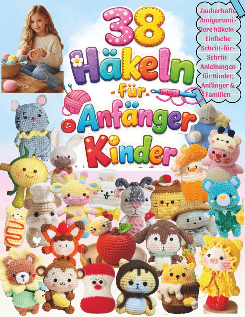 38 Häkeln für Anfänger Kinder: "Zauberhafte Amigurumi-Tiere häkeln – Einfache Schritt-für-Schritt- Anleitungen für Kinder, Anfänger & Familien"