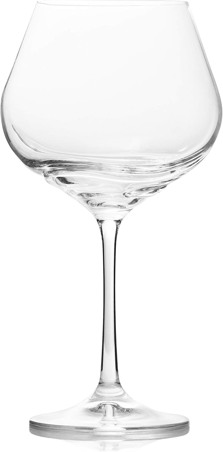 Crystalex Large Stem Red Wine Crystal Glasses Set of 2 Long Stem and