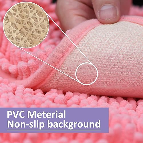 Miniatura 103 de Juego de 3 alfombras de baño extrasuaves y absorbentes, alfombras de baño de felpilla, alfombra de felpa antideslizante, juego de baño con alfombras
