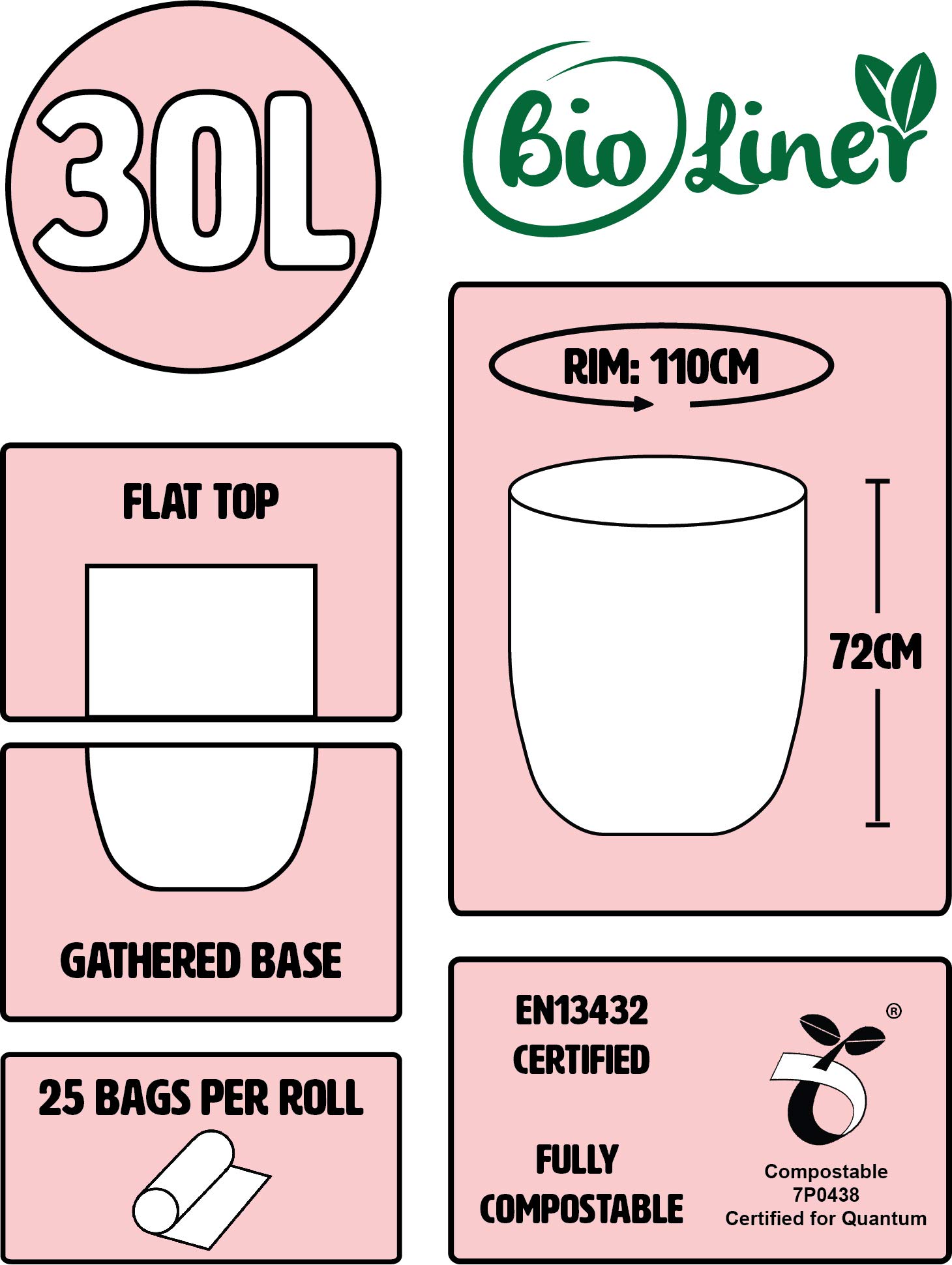 All-Green - Rollo Grande de Bolsas biodegradables para Compost con guía para Hacer Compost (30 L, 100 Unidades, guía en inglés)