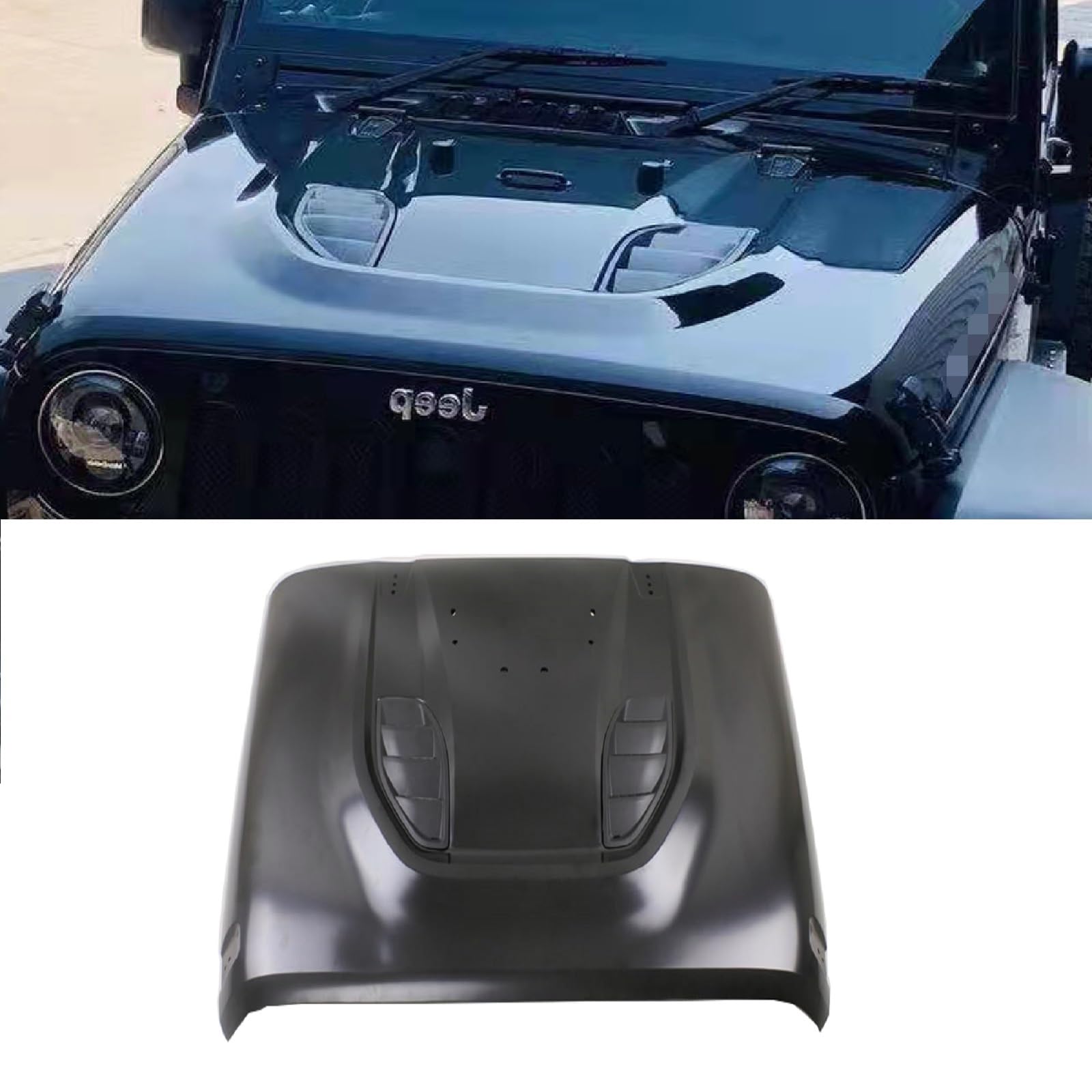 Vented Heat Dispersion Hood Compatible with Jeep Wrangler JK JKU 2007-2018, 10th Anniversary Edition - Jeep Metal Replacement Hood Accessory