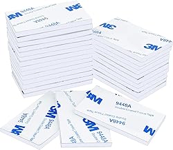 50pcs Double Sided Heavy Duty Sticky Pads, 3mm Thick, Mounting Pads for Walls, Floor, Plastics, Glasses (White, 50x30mm)