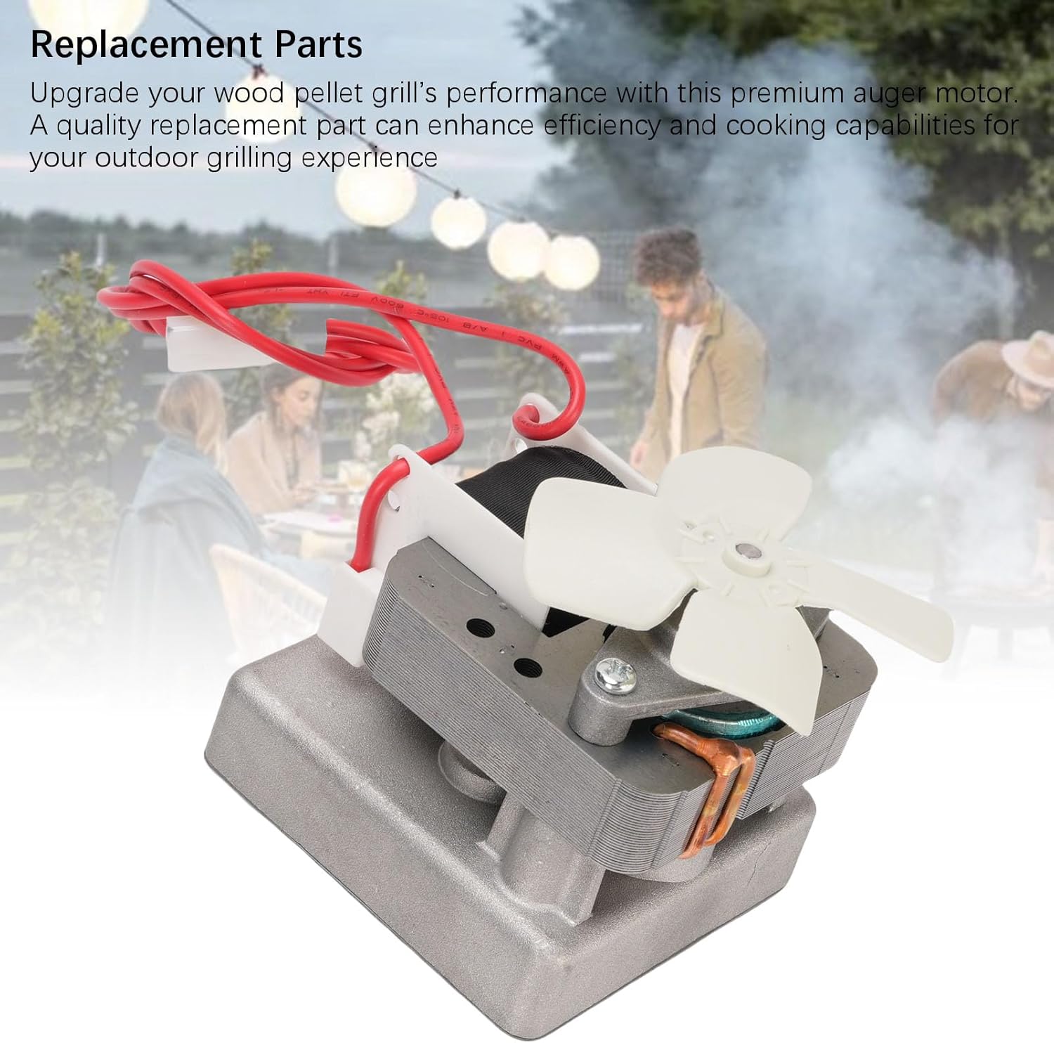 Auger Motor Replacement Parts, 1.6 RPM 2 Poles Universal Barbecue Auger Drive Motor for Pit Traeger and More