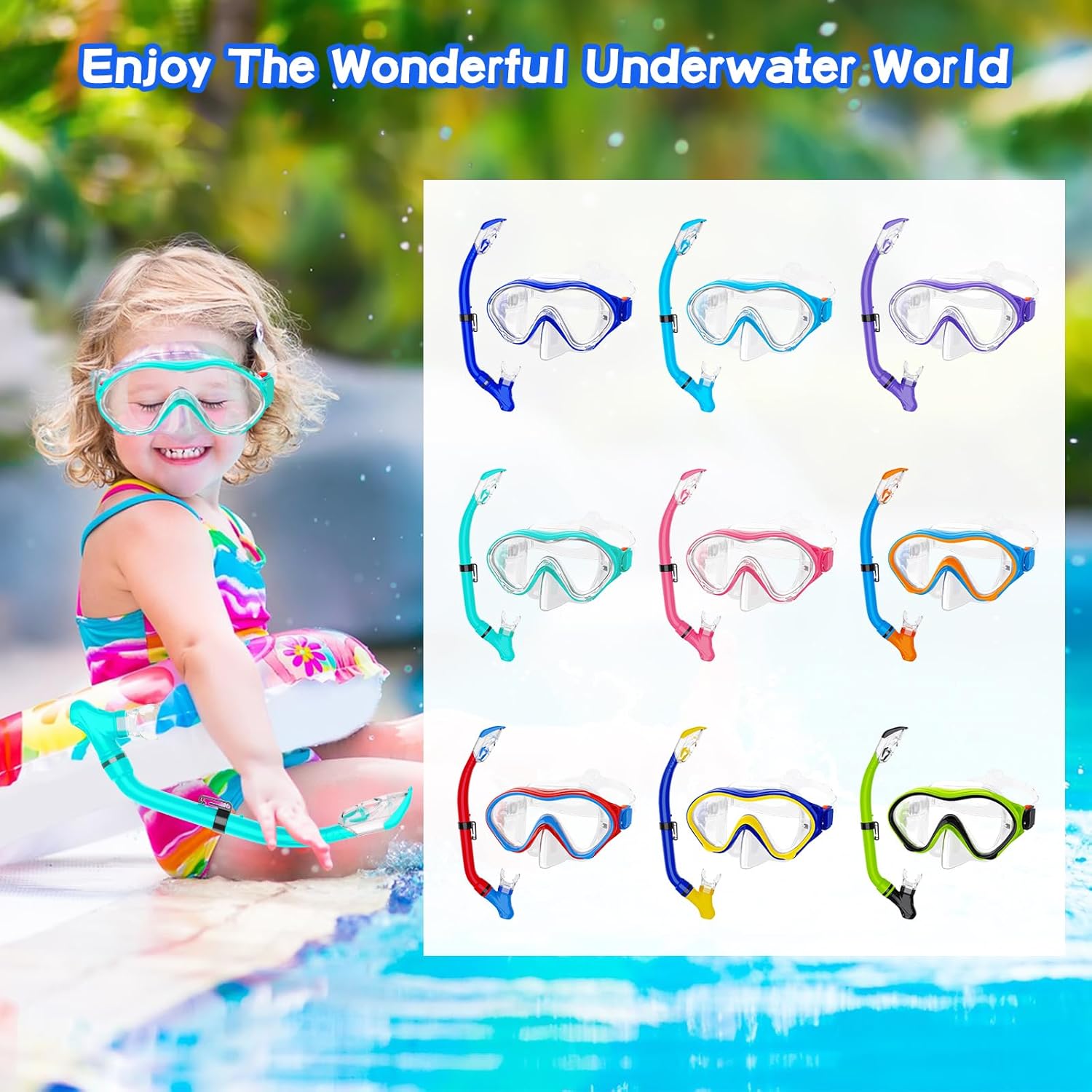 Snorkeling Gear for Kids with Foldable Silicone Full Dry Snorkel, Kids Snorkel Set Anti Leak Youth Junior Snorkeling Package Diving Mask Soft Tube with Mesh Bag Scuba Swimming Goggles - Image 6