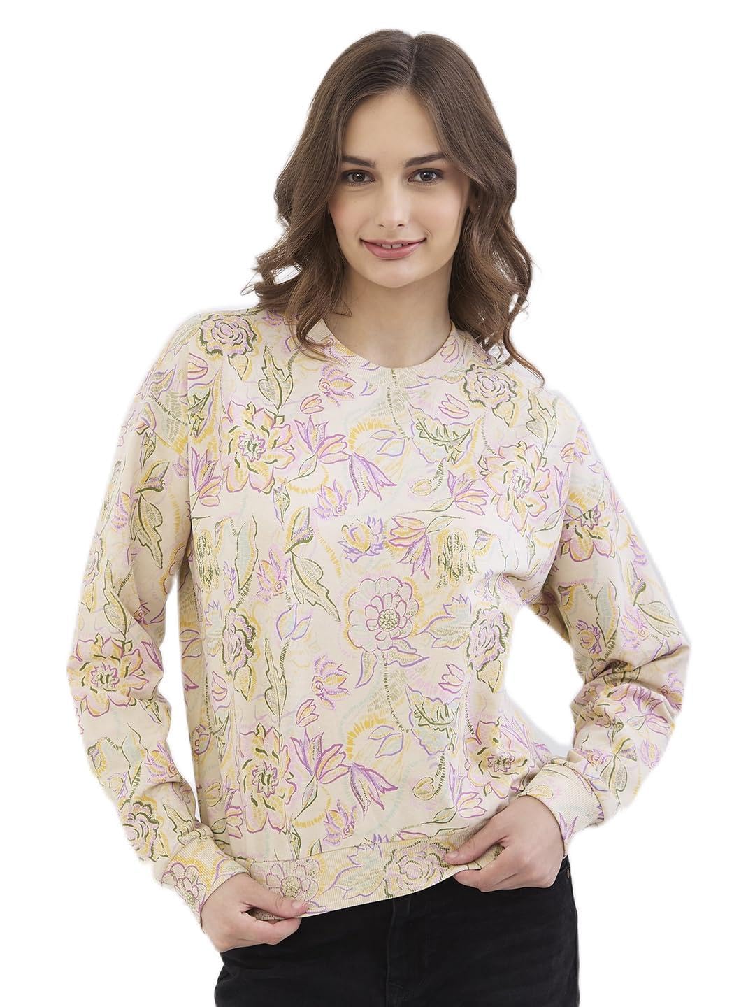Spykar Comfort Fit Ecru Casual Sweatshirt by Spykar in neutral