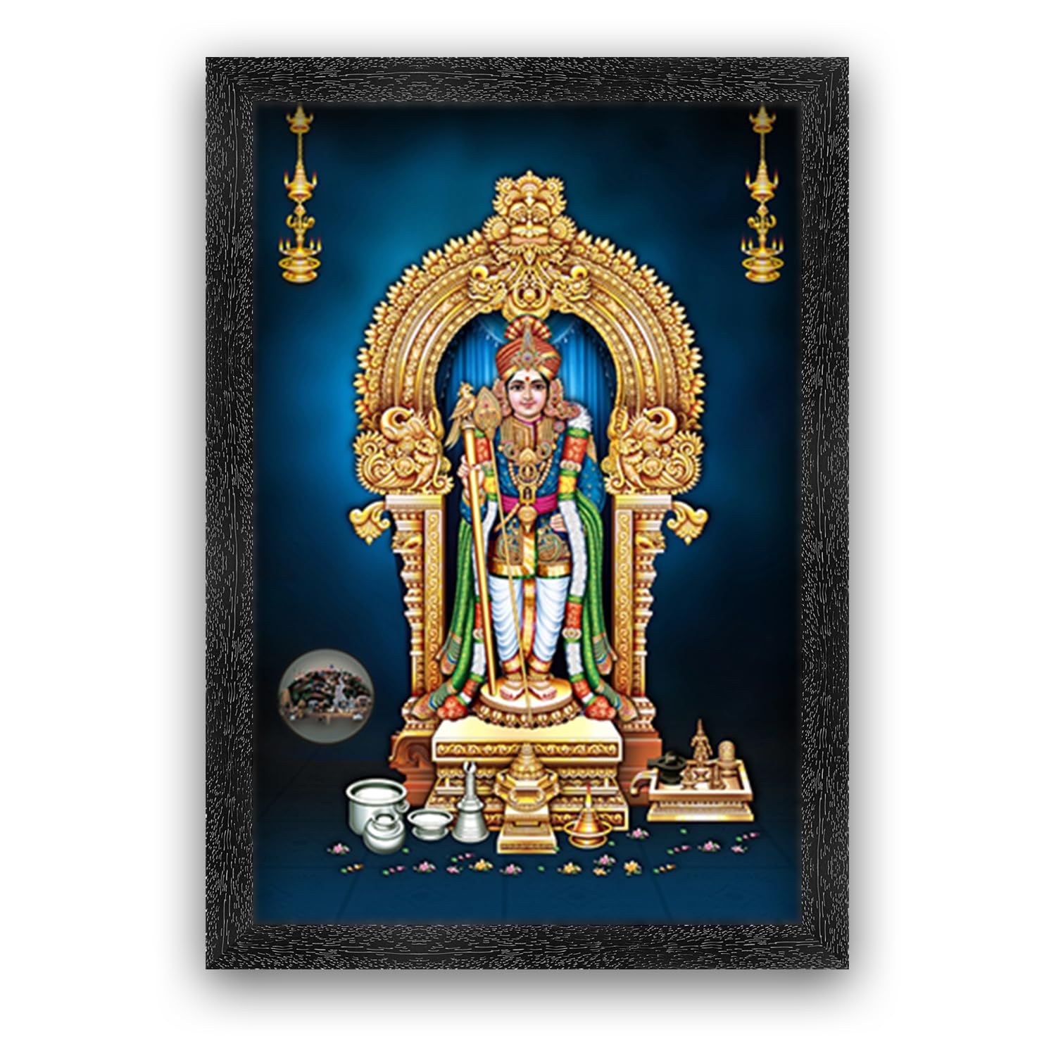 Rajasthani Village Photo Frame - Gold & Sparkle -22