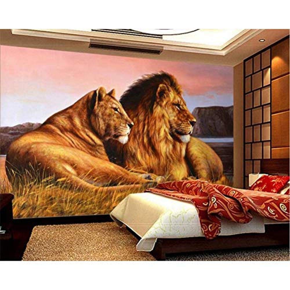 Kaiyun Tapisserie Murale Lion Savane – Tenture Esthétique 130×150 Cm Pour Chambre, Salon, Dortoir, Décoration Boho Animaux